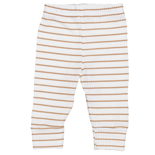 Paseczki komplet body i spodnie prążek Martex beżowy 