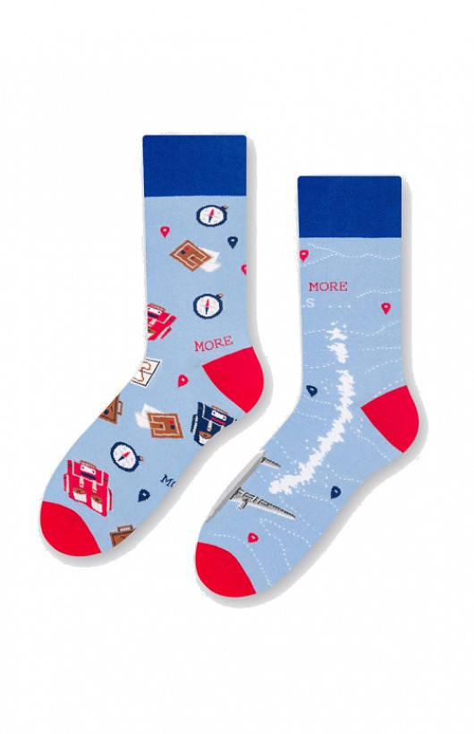 078 Nie do pary, Skarpety damskie More - 019 błękit