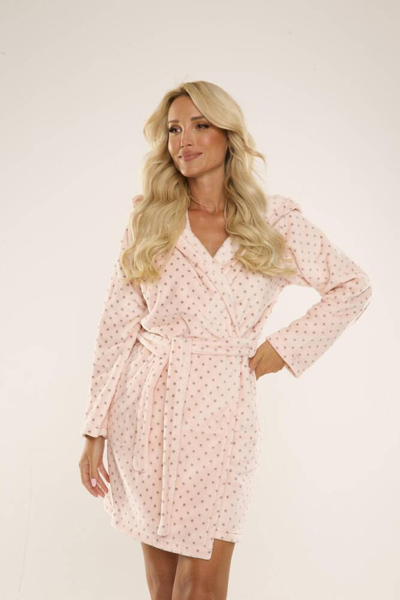 546 Melanie Krótki Szlafrok damski Forex - łosoś