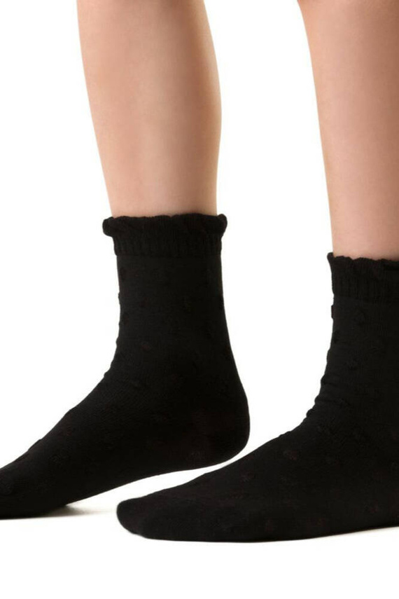 Art.014 Żakard Bezuciskowe Skarpety dziecięce Steven - czarny