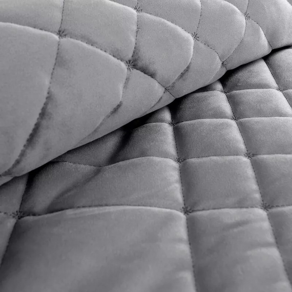 Ria 6 Narzuta welurowa   dekoracyjna na łóżko Eurofirany stalowy