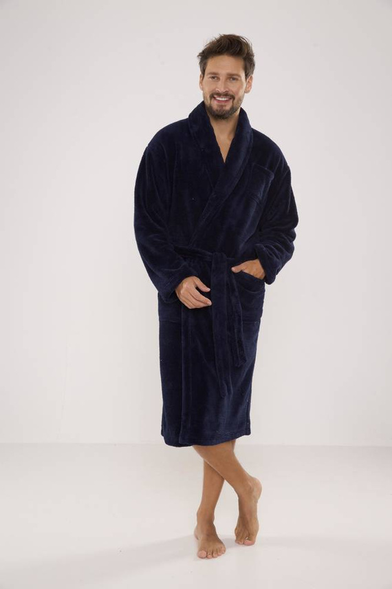 811 Plusz szlafrok męski De Lafense - granatowy