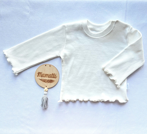 BI002 Bluzka dziewczęca z długim rękawem Mamatti - biały