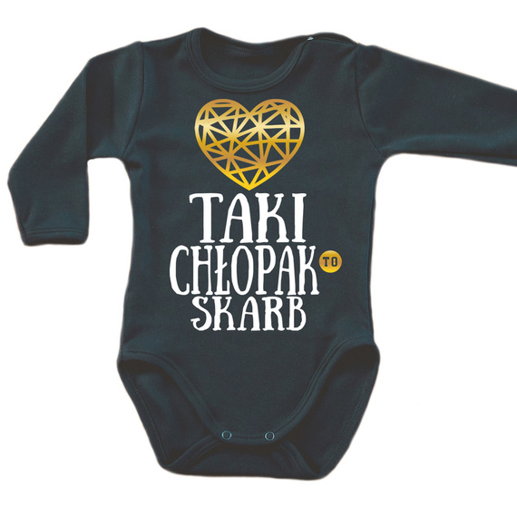 "TAKI CHŁOPAK TO SKARB" Body długi rękaw Moocha czarny