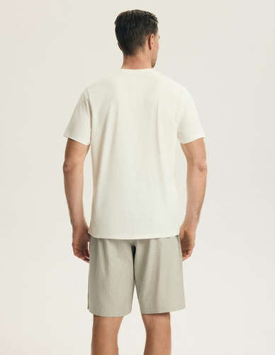 Piżama męska Henderson 43454 Nigri kremowa – 100% bawełna, komfortowa