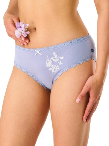 Figi damskie midi LPC 576 B26 Key fioletowy-biały– wiskozowe, z koronką, 2-pak Key