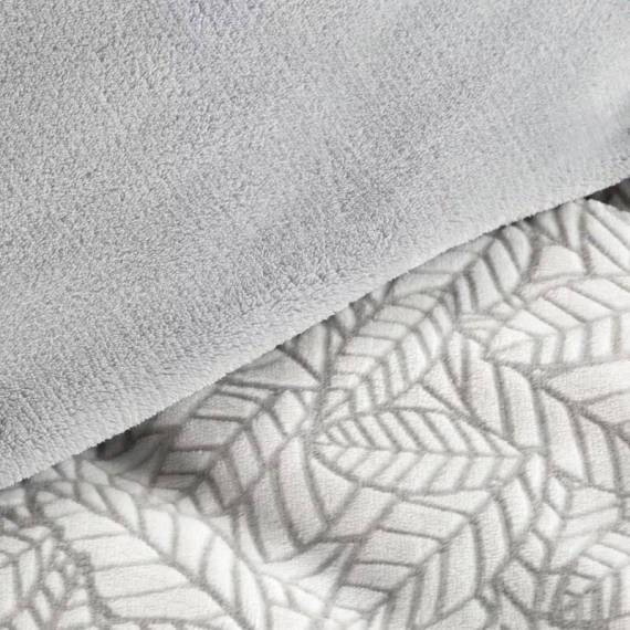 Flano 3 pościel welurowa liście Eurofirany szary
