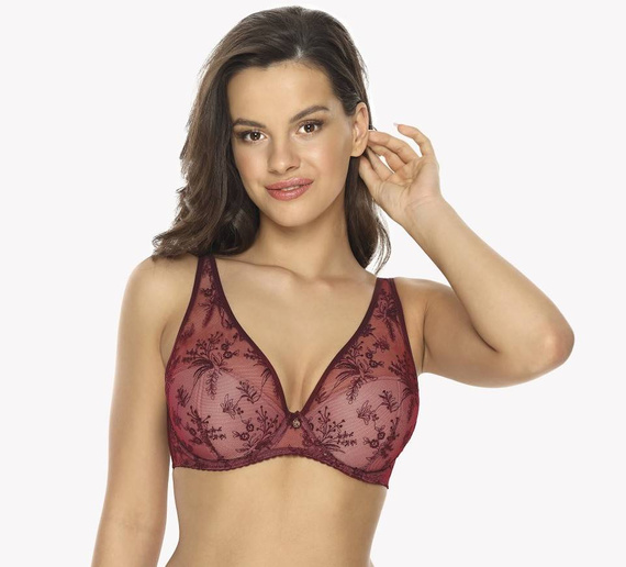 BS 1032 Jenny Biustonosz push-up bralette Gaia bordowy  