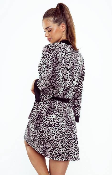 Shanti Szlafrok damski Eldar czarny-panterka