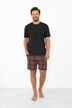 Piżama męska krótka- ciemny melanż 