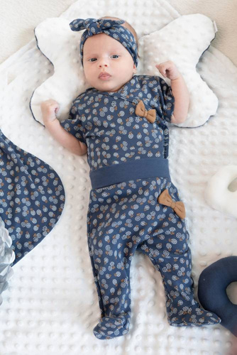 179094 Body z krótkim rękawem rozpinane "Sonia" Nicol - granat