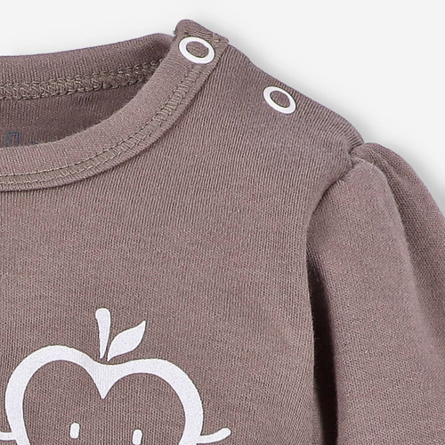 ABN-5296/CZE Happy Apples Body z bawełny organicznej Nini brązowy