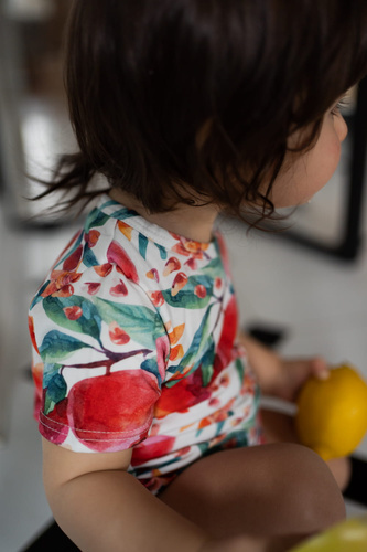 Body niemowlęce Milk & Love granaty print bawełniane krótki rękaw