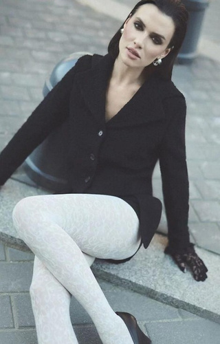 1235 Perse Rajstopy Gabriella ecru– ornamentowe 60 den, technologia 3D