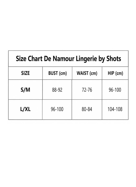 SHOTS De Namour Lace Mesh DEN113 czarne babydoll z koronką i figami