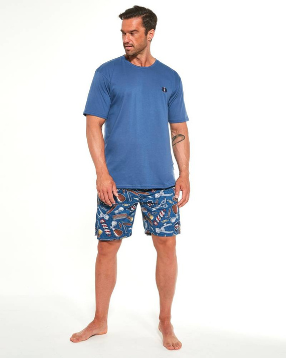 Cornette 326/191 Barber Piżama męska krótki rękaw, spodenki jeans