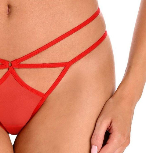3137 Suzie Stringi koronkowe Teyli - czerwone