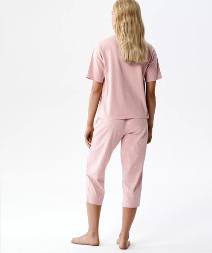 Piżama damska Atlantic NLP-511 bawełna 100% komfort 3/4 różowa