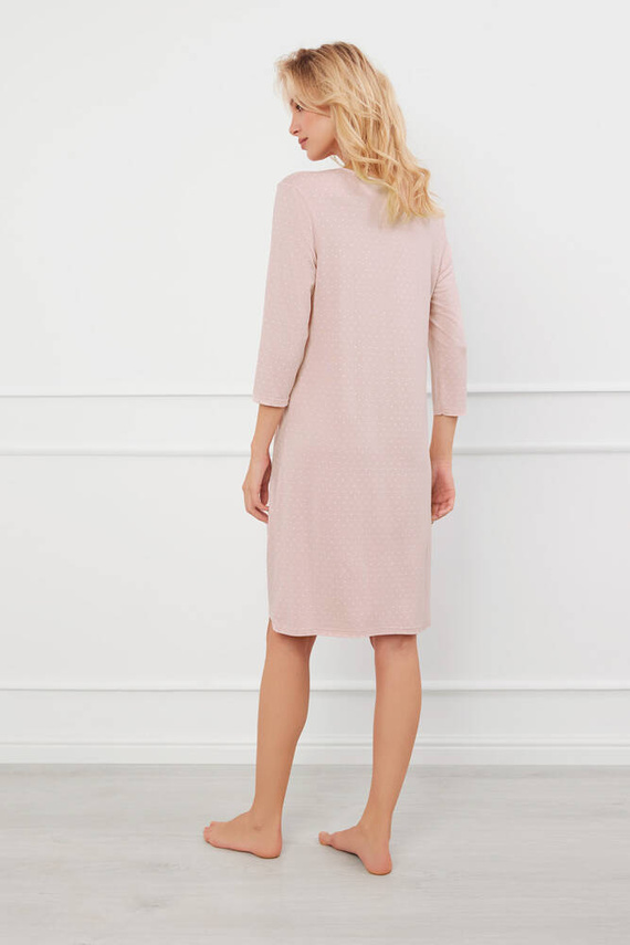 Puntini Koszula nocna 3/4 Italian Fashion - pudrowy róż
