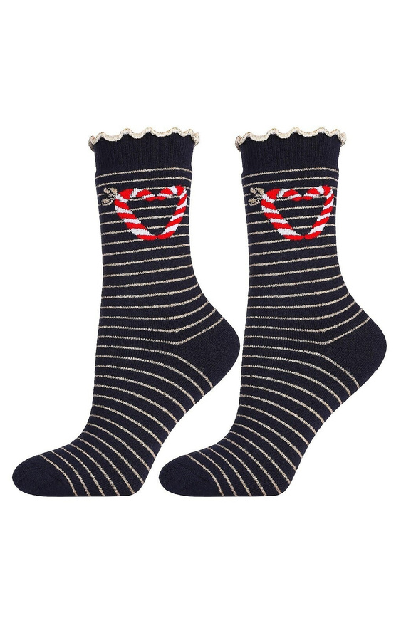 Skarpetki świąteczne Moraj CSL300-092 – bawełniane, miękkie, z lurexem i frotte