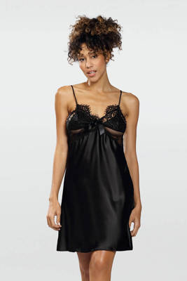 Beatrice Halka satynowa koszulka damska DKaren - czarna