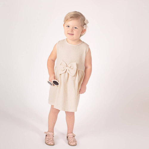 207022 Muślin Sukienka na ramiączkach Nicol - beżowa