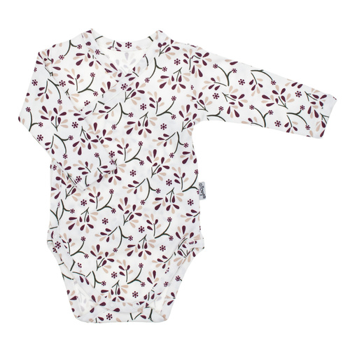 217094 Alisa Body bawełniane Nicol z długim rękawem – kwiatowy wzór