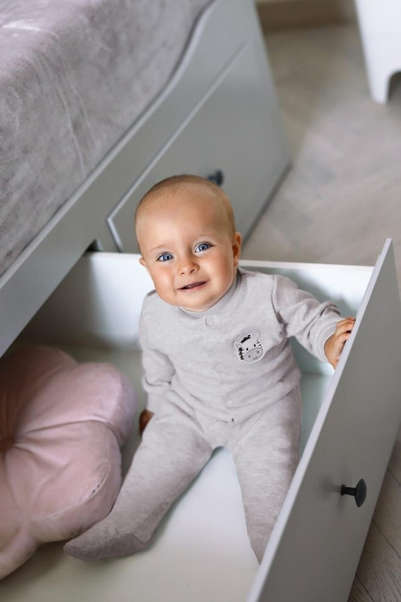 Pajac bawełniany "Baby Love" Ewa Klucze - szary