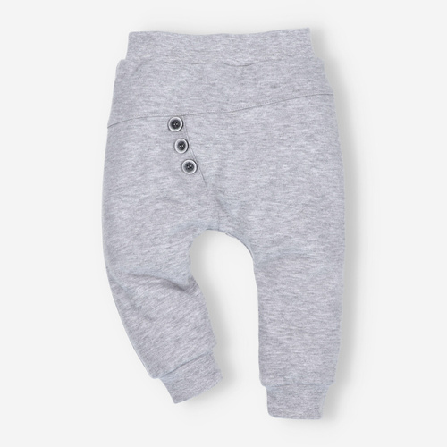 ABN-4630 Space Tour Spodnie niemowlęce z bawełny organicznej Nini szary