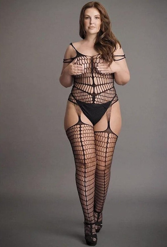 Bodystocking DES021 Le Désir plus size zmysłowe body z siateczki