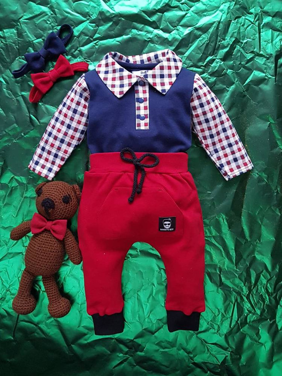 2410B Bandito boy Spodnie pumpy Marija - czerwony