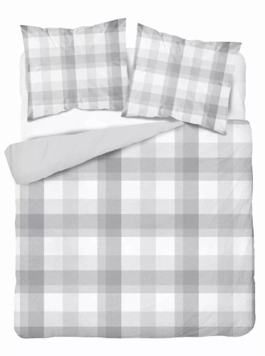 5040 A Pościel z mikrofibry kratka Detexpol szary