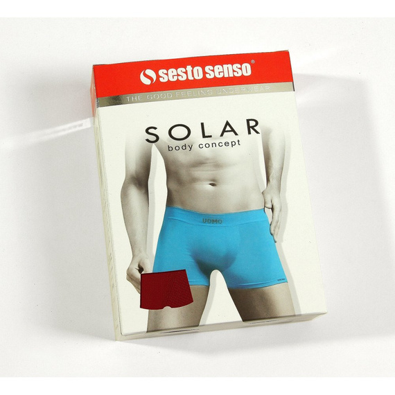 BM07 Solar Bokserki męskie bezszwowe Sesto Senso - bordowy 