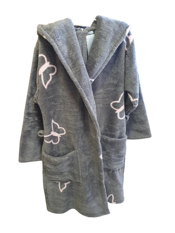 672 Motyle Krótki Szlafrok damski Forex - szary