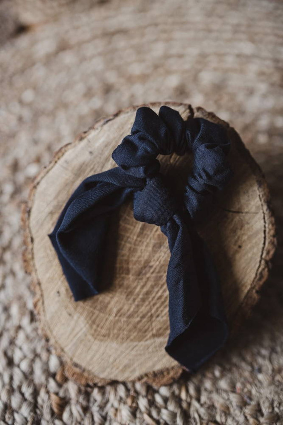 Scrunchie gumka do włosów ze wstążką Milk&Love czarny