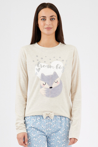 Zerda Sorbetto – bawełniana piżama damska z aplikacją 3D 