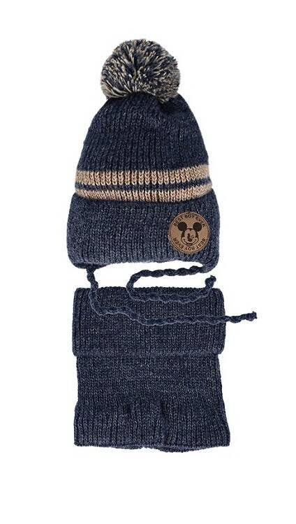 48-336 Komplet czapka+golf AJS granatowy