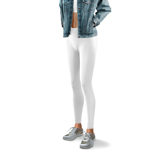 Legginsy Long bezszwowe kryjące długie Sesto Senso biały