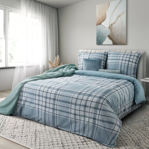 Eurofirany SPRING 95 pościel satyna bawełniana 100% krata Oeko-Tex