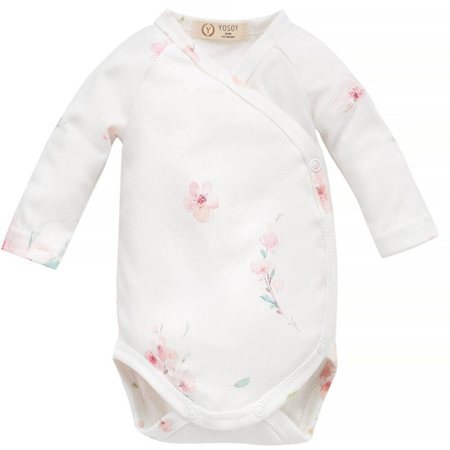 Japanese Flowers Body rozpinane z bawełny organicznej Yosoy 