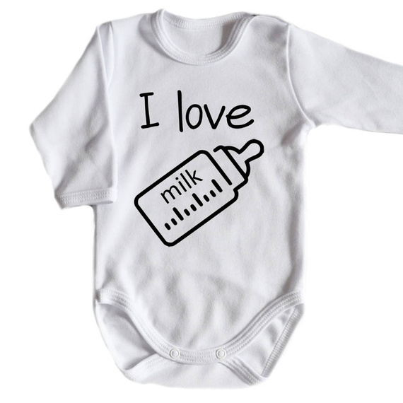 "I love milk" Body długi rękaw Moocha czerwony