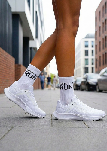 Skarpety damskie Born To Run Milena 0200-225 – bawełniane, prążkowane biały