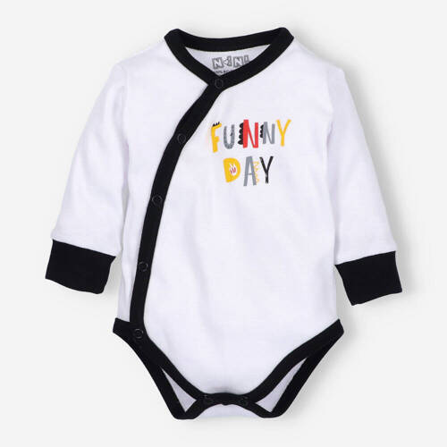 Alfabet Body kopertowe z bawełny organicznej Nini biały