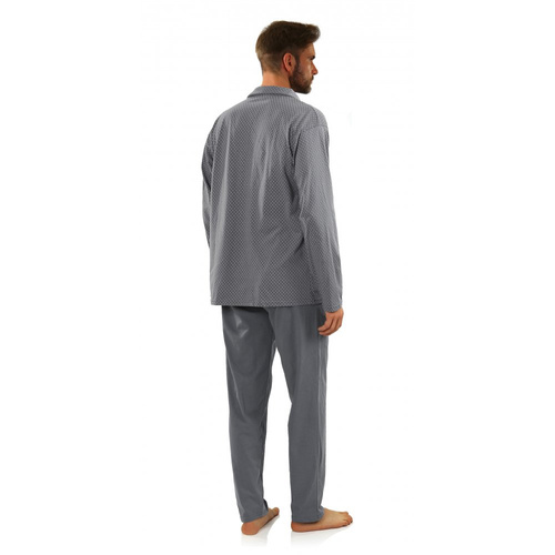 Rozpinana Piżama Męska Sesto Senso - kotwiczki grafitowy