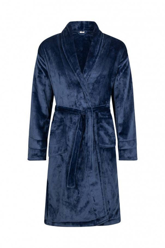 Super Dziadek Szlafrok męski polarowy ByShelly - granatowy/srebrny