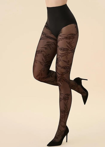 Floral Rajstopy 20 den Gabriella - nero