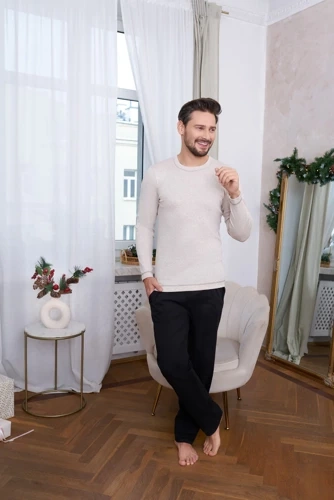 Zermat Piżama Męska długi rękaw, długie spodnie Italian Fashion