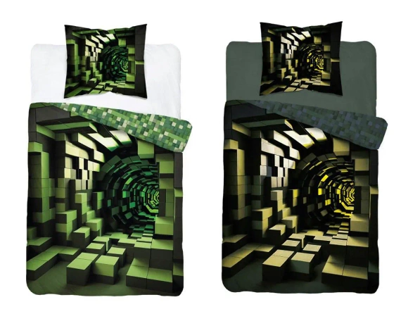 4634 A Fluo 35 Pościel bawełniana świecąca w ciemności Minecraft Detexpol