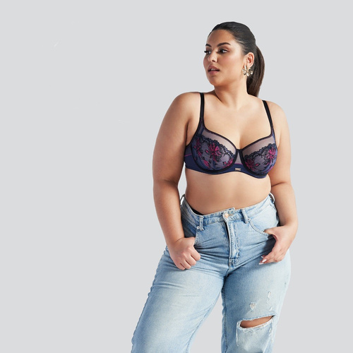 2120  Biustonosz soft miękki Ava - granatowy