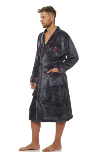 2111 Luca Szlafrok Męski L&L - grafitowy